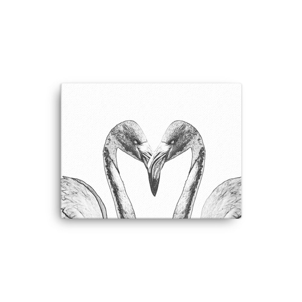 American Flamingo - Black & White - Canvas