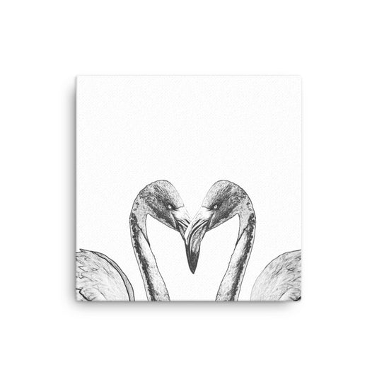 American Flamingo - Black & White - Canvas