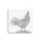 Rooster - Black & White - Canvas