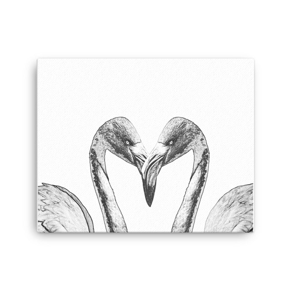 American Flamingo - Black & White - Canvas
