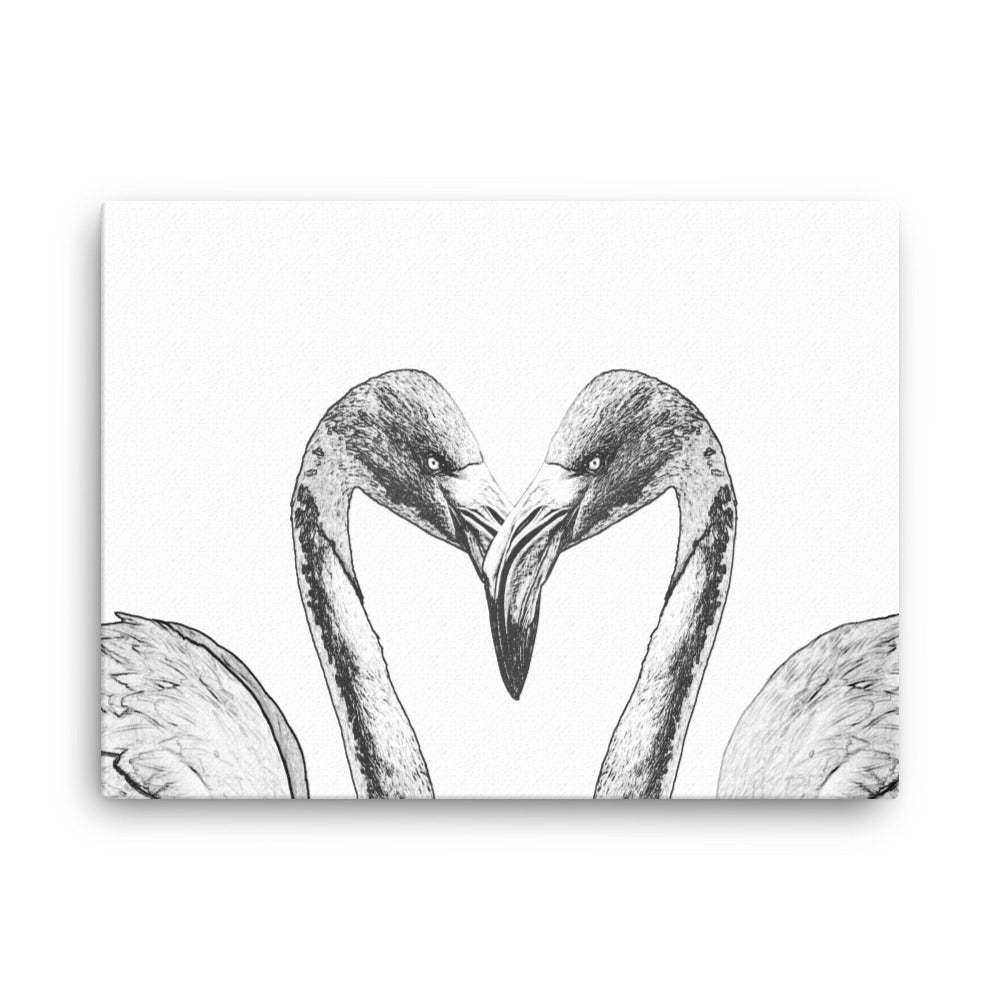 American Flamingo - Black & White - Canvas