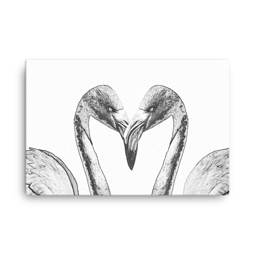 American Flamingo - Black & White - Canvas