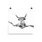 Highland Cow - Black & White - Art Print