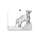 Elephant - Black & White - Art Print