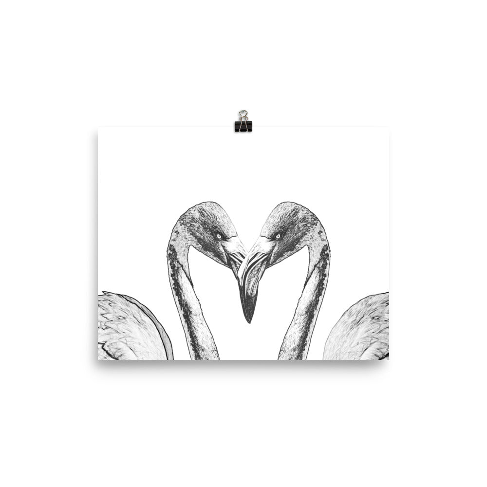 American Flamingo - Black & White - Art Print